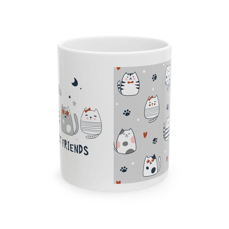 Taza de café Best Friends con diseño de gatos, 11 oz. Regalo perfecto para amigos que aman a los gatos. imagen 7