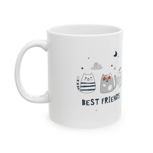 Taza de café Best Friends con diseño de gatos, 11 oz. Regalo perfecto para amigos que aman a los gatos. imagen 8