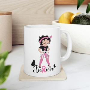 Breast Cancer Betty Boop Ceramic Mug 11oz