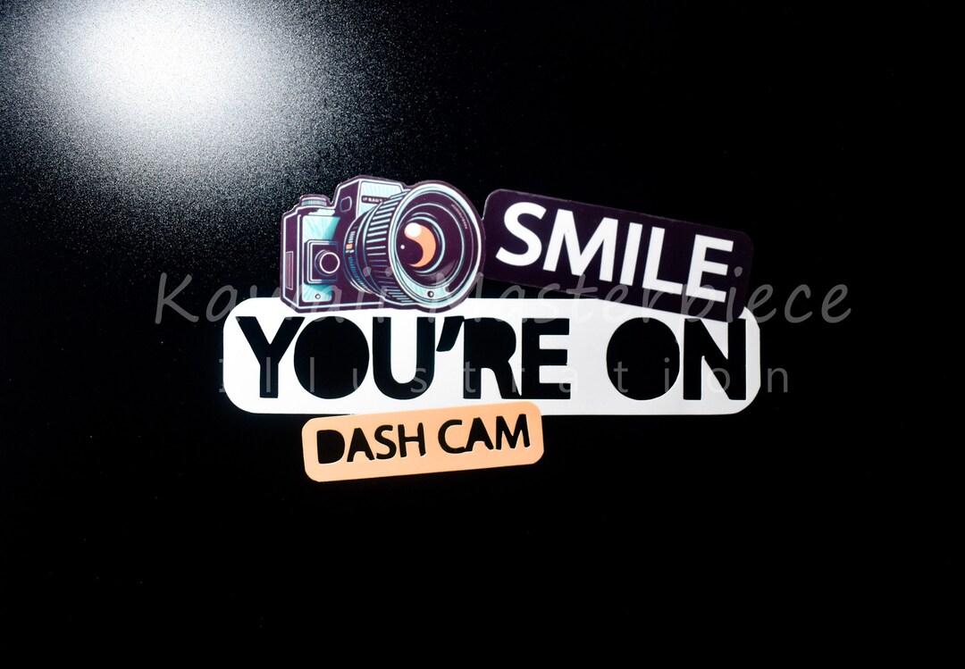 Smile Dash Cam Stickers Drive Safe Bumper Kawaii Sticker Cute Trucks