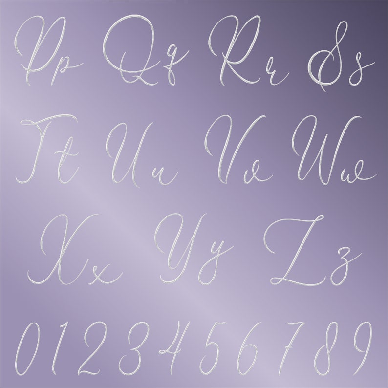 White Chrome Cursive Alphabet Clipart, PNG Clip Art, White Chrome ...