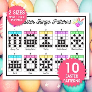 Wielkanocna gra w bingo, 10 wzorów bingo do wydrukowania (PDF)