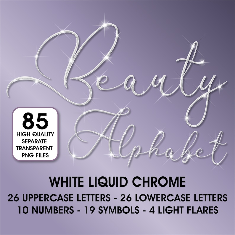 White Chrome Cursive Alphabet Clipart, PNG Clip Art, White Chrome ...