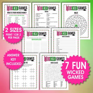 7 Printable Wicked Party Games For Kids, Wicked Theme Games, Wicked Birthday Activity, Printable Wicked Games Bundle,  Fun Wicked Party Game