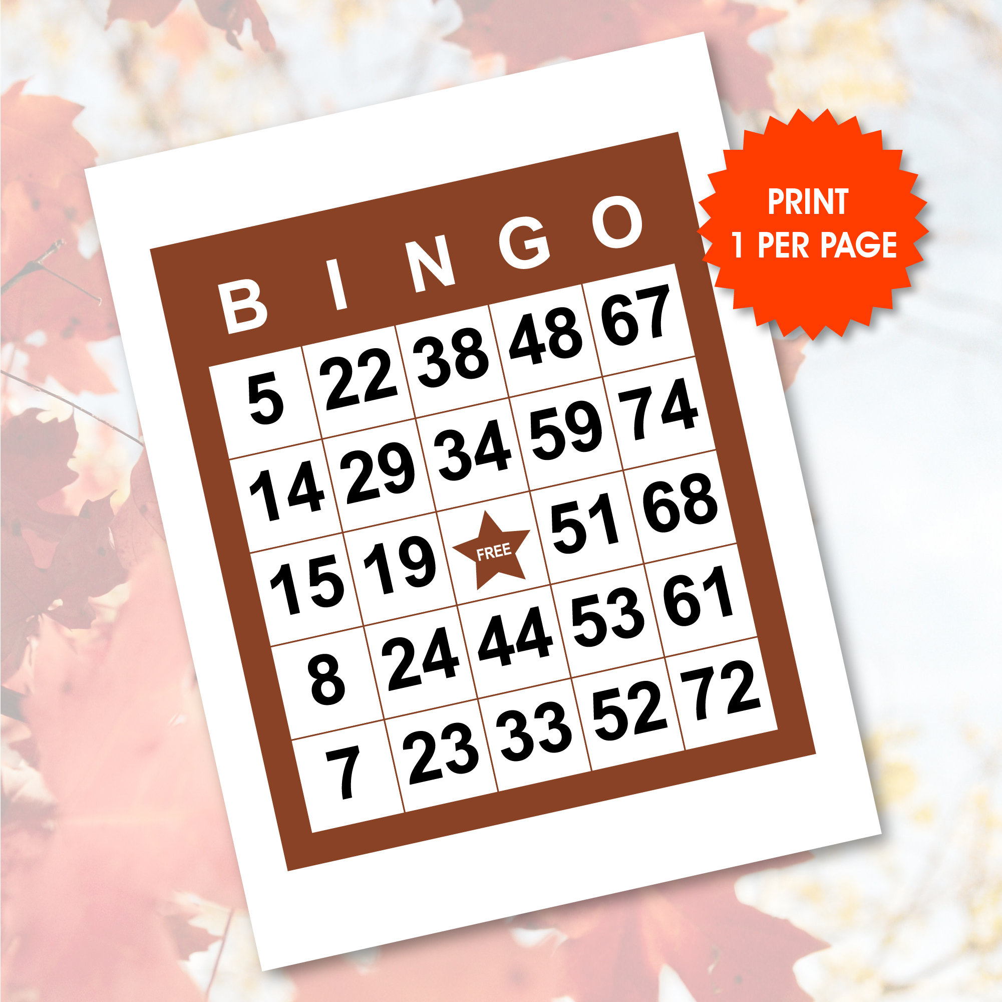 Autumn Colors Bingo, 300 Cards, Fall Party Game (PDF Download) - Etsy