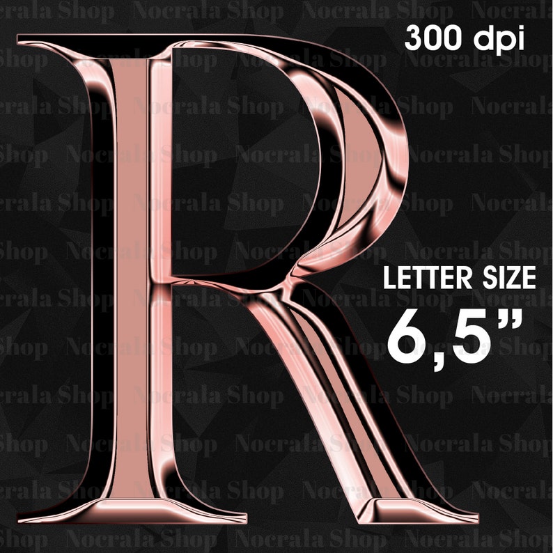 Rose Gold Chrome Alphabet Clipart, PNG Clip Art, Rose Gold Chrome ...