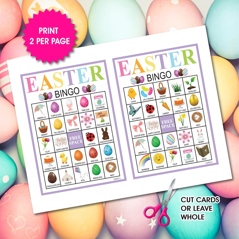 Easter Bingo Cards, Kids Party Game, Classroom Activity (digital ...