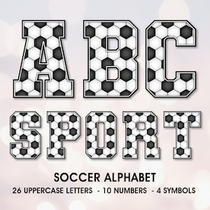 Imágenes prediseñadas del alfabeto de fútbol, imágenes prediseñadas digitales PNG, letras de fútbol, alfabeto deportivo, letras de fútbol universitario
