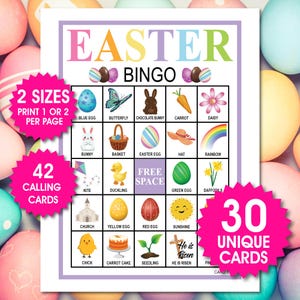 Easter Bingo Cards, Kids Party Game, Classroom Activity (digital ...