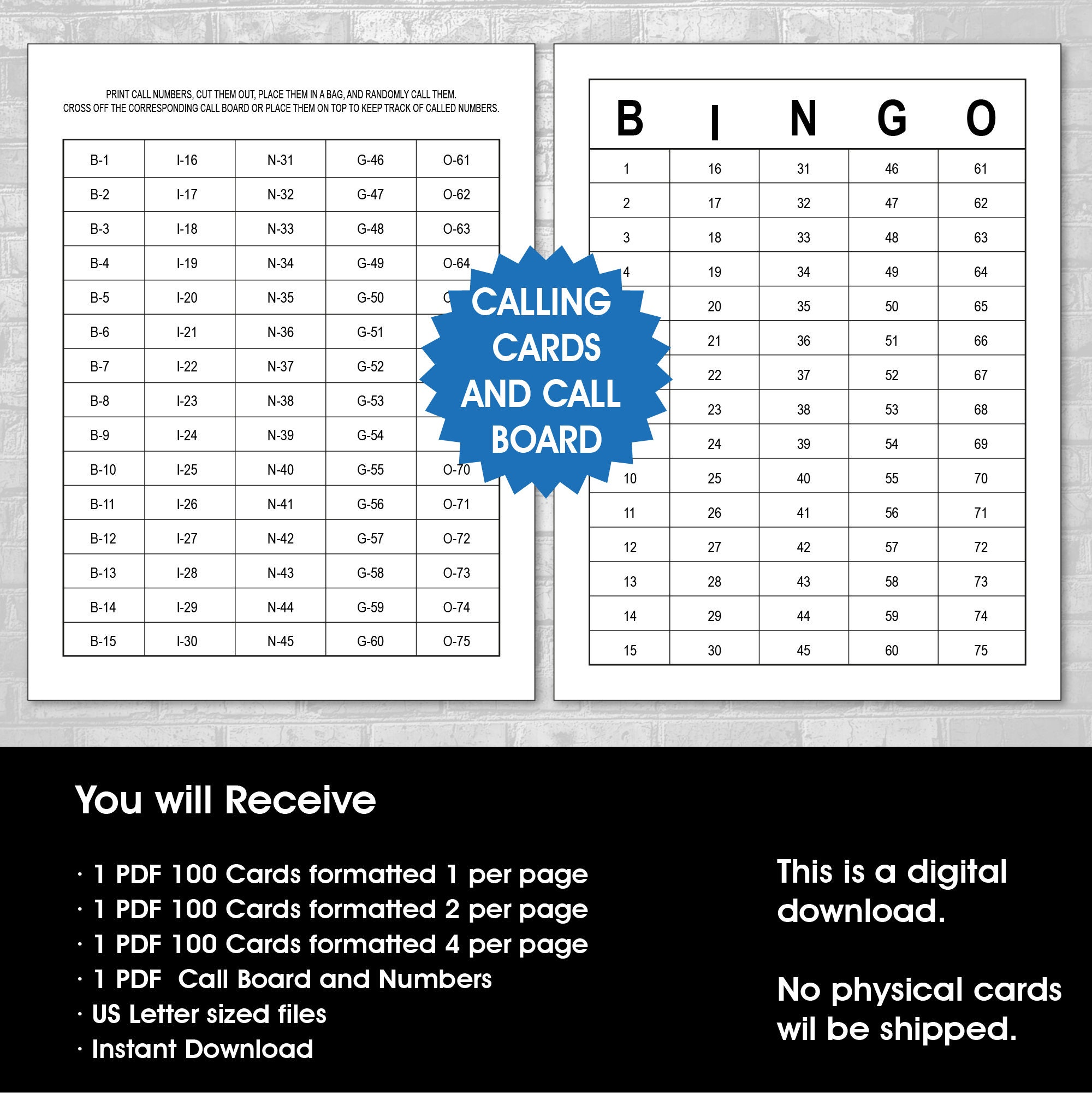 100 Patriotic Bingo Cards, 1, 2, or 4 per Page, 4th of July Game ...