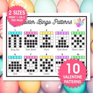 10 Oster-Bingomuster, druckbares Bingospiel, Bingo-Turnier, Osterpartyspiel, Bingospielmuster, Osterevent