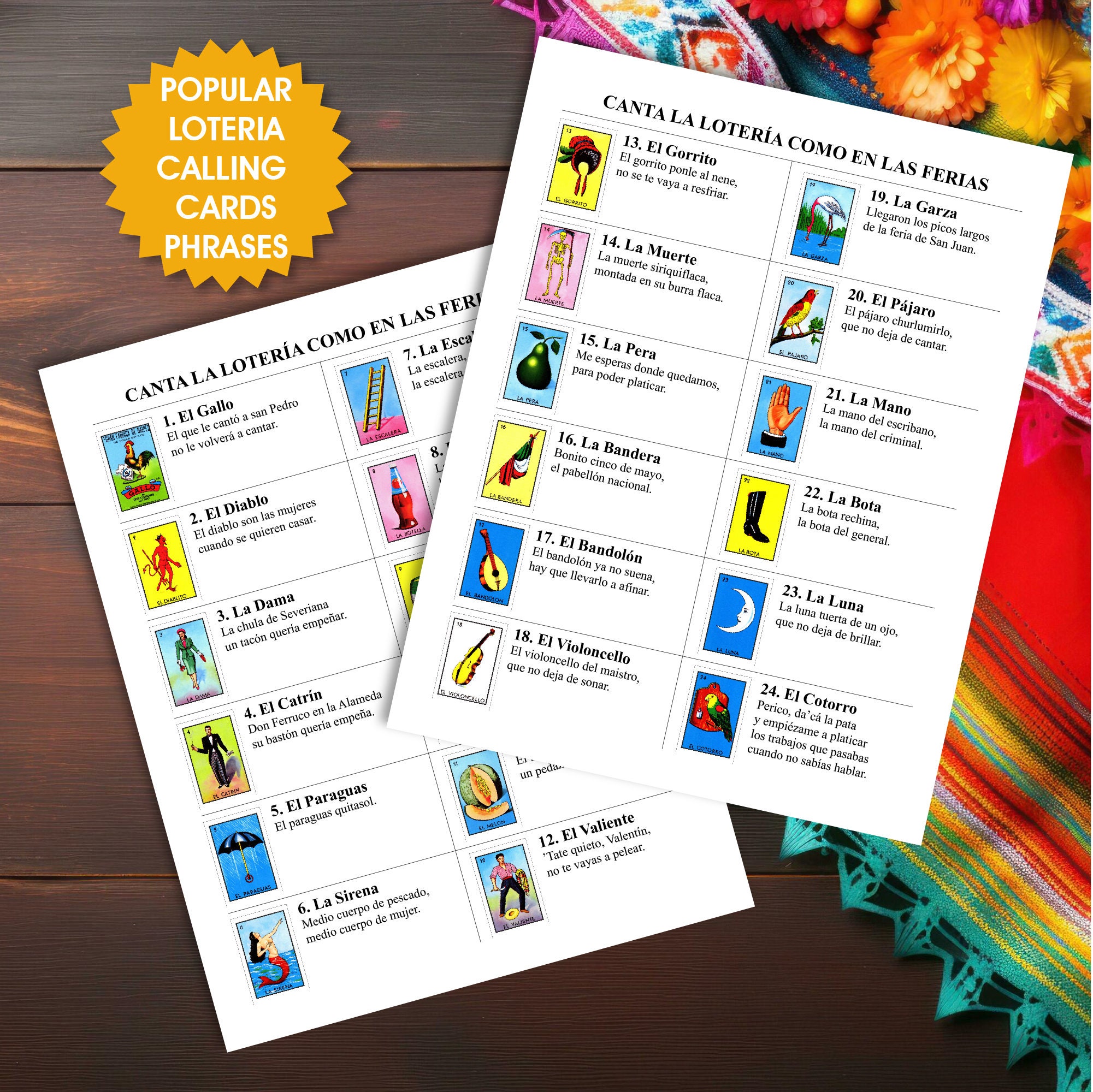 Loteria Mexicana Decoraciones De Fiesta Mexicana, Telón De Fondo