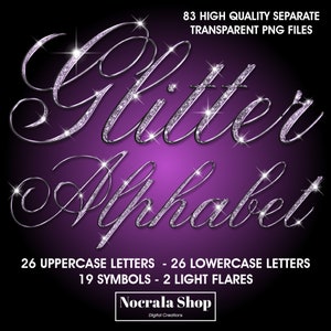 Paarse glitter cursieve alfabet clipart, PNG illustraties, hoge glans alfabet, glamour alfabet, kalligrafie, bling alfabet, sprankelende letters