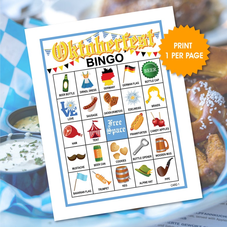 Oktoberfest Bingo, 30 Oktoberfest Bingo Cards, Beer Festival Activity ...