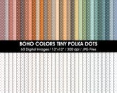 Boho Polka Dot Digital Paper, Neutral Colors, 60 Seamless Patterns (Digital Download)