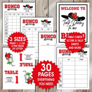 Pacote Kentucky Derby BUNCO, Talk Derby to me Bunco, Cartões de pontuação, Folhas de contagem, Etiquetas de nome, Cartões de mesa, Instruções e regras, Arquivos PDF