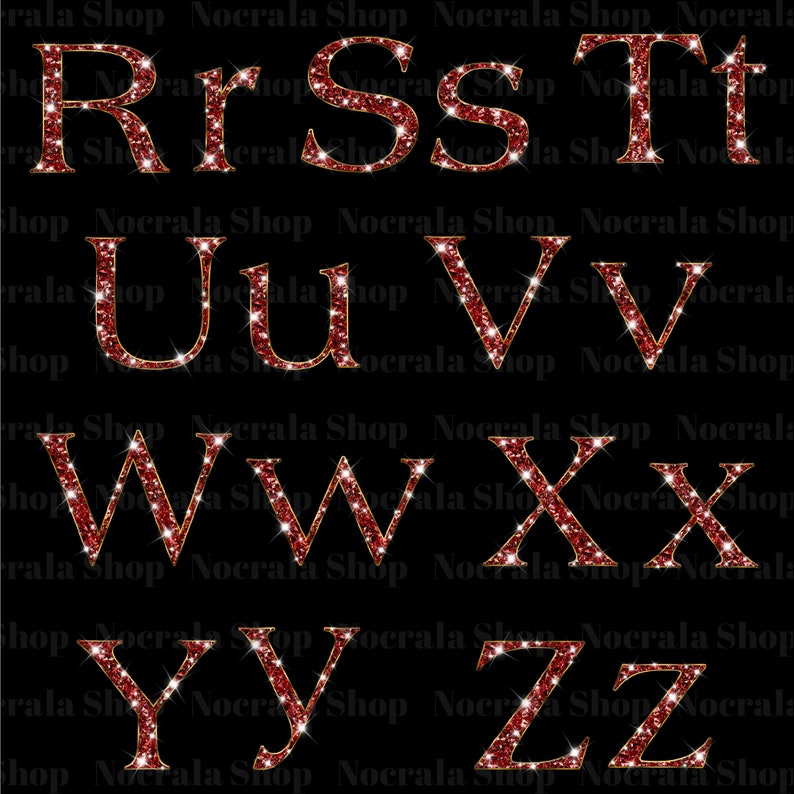 Red Diamond Glam Alphabet Clipart, PNG (digital Download) - Etsy