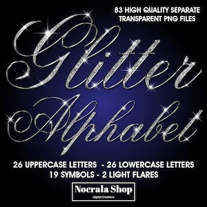 Zilver Glitter Cursief Alfabet Clipart, PNG Clip Art, High Shine Alfabet, Glam Alfabet, Kalligrafie, Bling Alfabet, Sprankelende Letters