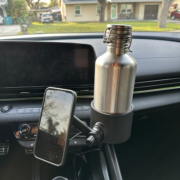 Elantra N Hydroflask cup holder with Phone mount - charger