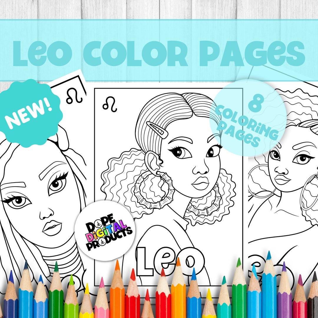 Black Girl Zodiac Zodiac Leo Color Pages - Etsy