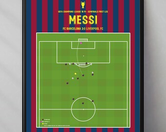 Messi | Barcelona | Liverpool | Champions League | UCL | Freekick | Origi | Gift | Triptych | Printables | Football poster | Poster Ativo