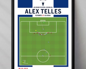 FC Porto | Alex Telles | Manchester United | Sevilla | AS Roma | Brazil | Portugal | Gift | Triptych | Printables | Football poster | Poster