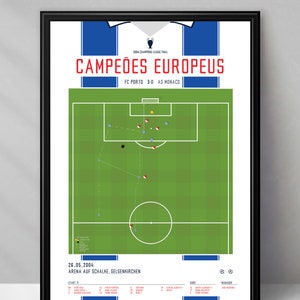 FC Porto | Deco | Champions League | Final | AS Monaco | Portugal | Gelsenkirchen | Gift | Triptych | Printables | Football poster | Poster