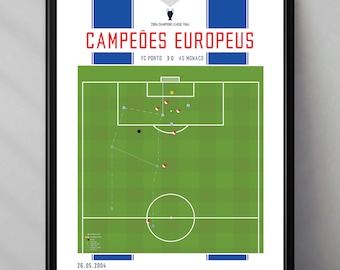 FC Porto | Deco | Champions League | Final | AS Monaco | Portugal | Gelsenkirchen | Gift | Triptych | Printables | Football poster | Poster