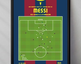 Barcelona | Messi | Real Madrid | Champions League | Argentina | Spain | El Clasico | Gift | Triptych | Printable | Football poster | Poster
