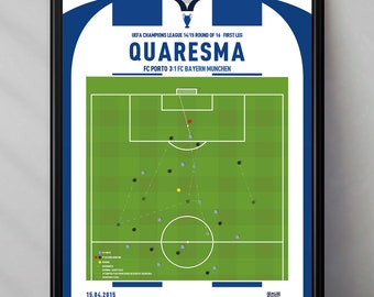 FC Porto | Ricardo Quaresma | Champions League | Bayern Munchen | Round of 16 | Portugal | Triptych | Printables | Football poster | Poster