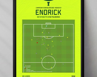 Endrick | Palmeiras | Botafogo| Real Madrid | Brasileirao | Brasilien | Goldjunge | Geschenk | Triptychon | Drucksachen | Fußball Poster | Plakat