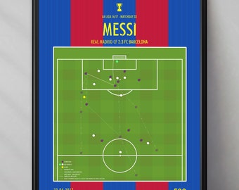 Messi | Barcelona | Real Madrid | La Liga | Spain | 500TH | Argentina | Gift | Triptych | Printables | Football poster | Poster Ativo