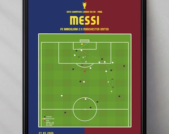 Messi | Barcelona | Champions League | Manchester United | Man Utd | Final | UCL | Gift | Triptych | Printables | Football poster | Poster