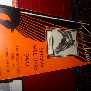 Vintage 1940 Keeneland Racing Program Beautiful Piece a Must Have.