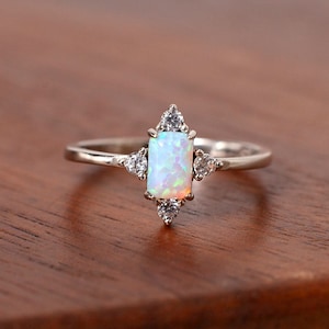 Royal Opal Ring, Sterling Silver Ring, Silver Rings For Girls, Anniversary Gifts For Women, Best Friend Birthday Gift, Feminine Design Ring
