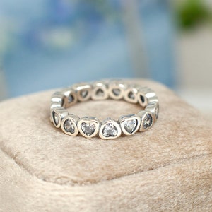Love Heart Silver Ring, Sterling Silver Ring, Diamond Ring, Dainty Ring, Engagement Rings, Promise Ring, Gift for Girlfriend, Birthday Gift