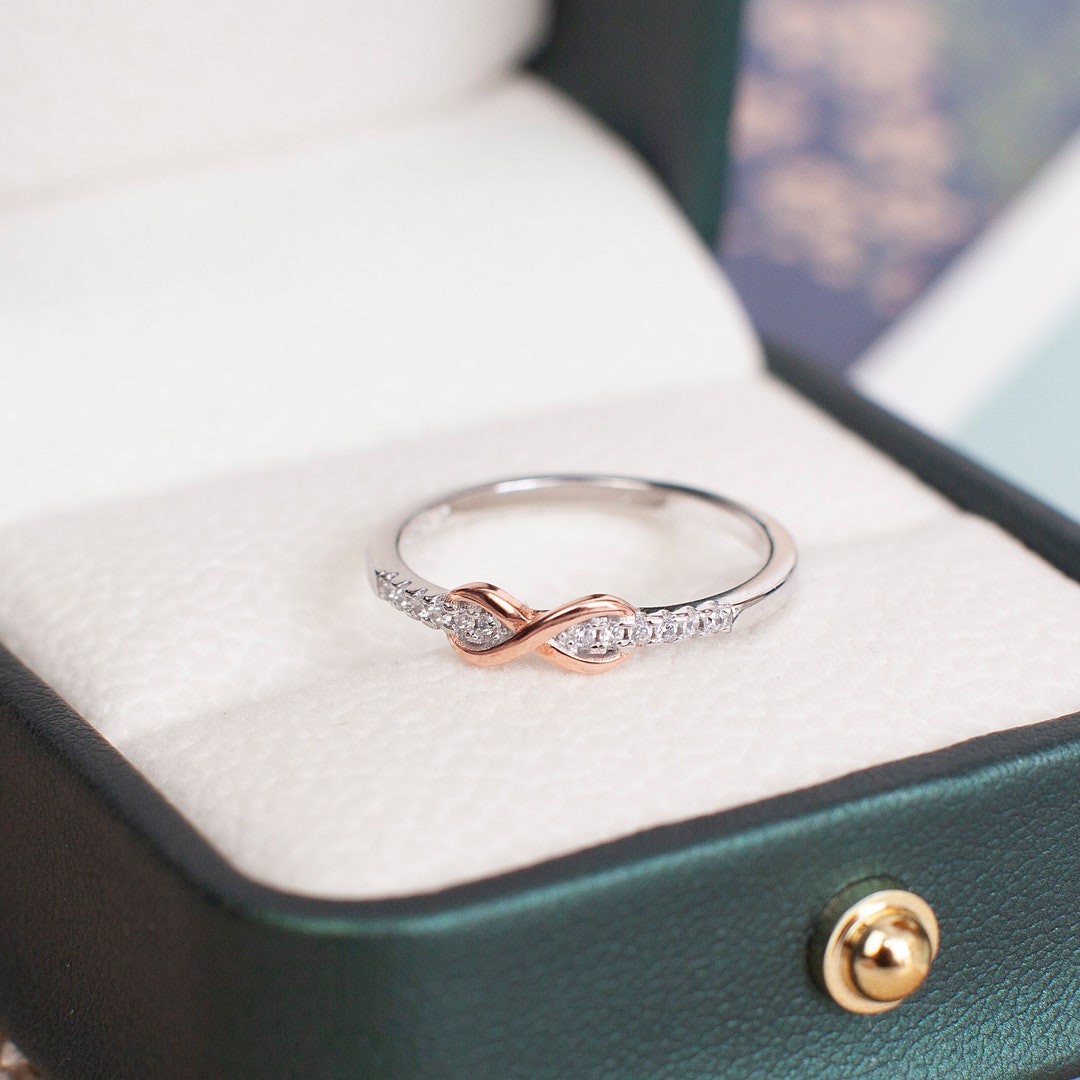 Infinity Rings Love Knot Ring, 925 Sterling Silver Dainty Simple