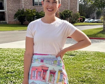 Nueva Orleans Casas tipo escopeta Falda de tenis hecha a mano