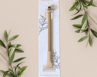 PLANTERBAR PENNA-gåva med planteringsbart pappersbakkort, bröllopsgåva, gåva, miljövänligt biologiskt nedbrytbart fröpapper - Simple Lines