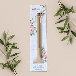 Bolígrafo para plantar con tarjeta de respaldo de papel plantable, regalo de boda, obsequio, papel de semillas biodegradable y ecológico - Rose Garden