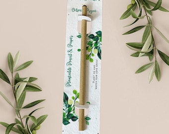 LÁPIZ PLANTABLE con tarjeta de respaldo de papel plantable, regalo de boda, obsequio, papel de semillas biodegradable ecológico - Foliage