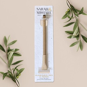 Bolígrafo para plantar con tarjeta de respaldo de papel plantable, regalo de boda, obsequio, papel de semillas biodegradable y ecológico - Renee