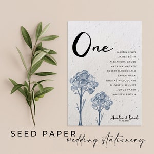 PAPIER DE SEMENCES PLANTABLES Plan de sièges de mariage respectueux de l’environnement - Cartes en papier de graines plantables qui peuvent devenir un souvenir fleuri ! - Dans la nature