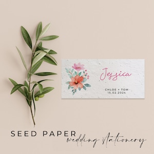 CARTA CON SEMI PIANTABILI - Segnaposto per matrimoni in carta con semi piantabili e biodegradabili per un giorno speciale ecologico e sostenibile - Fioriture luminose