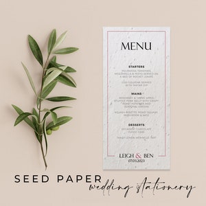 PAPEL CON SEMILLA PLANTABLE: un menú de boda de papel con semillas plantable ecológico y sostenible para un futuro verde - Flutter