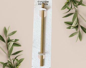 LÁPIZ PLANTABLE con tarjeta de respaldo de papel plantable, regalo de boda, regalo, papel de semillas biodegradable ecológico - Tu propio diseño