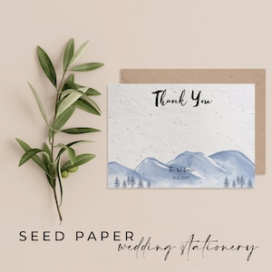 PAPIER DE GRAINES PLANTABLES - Cartes de remerciement de mariage en papier de graines plantables pour une célébration écologique parfaite ! - Dans la nature