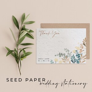 PAPIER DE GRAINES PLANTABLES - Cartes de remerciement de mariage en papier de graines plantables pour une célébration éco-consciente parfaite ! -Saddleworth