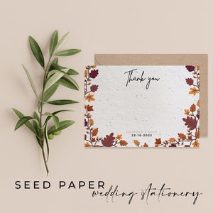 PAPIER DE GRAINES PLANTABLES - Cartes de remerciement de mariage en papier de graines plantables pour une célébration écologique parfaite ! - Tomber pour vous