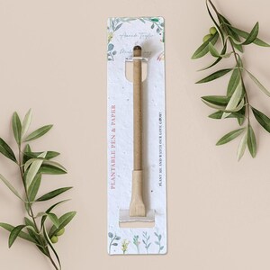 Bolígrafo plantable con tarjeta de respaldo de papel plantable, regalo de boda, obsequio, papel de semillas biodegradable ecológico - Eucalipto